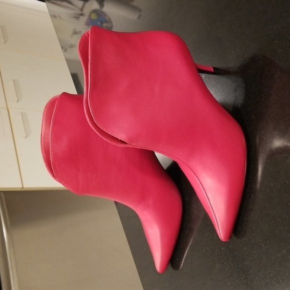 💕ANINE BING💕 Annabelle Boots 100% Leather Pointed Toe Ankle Booties Red 40 - Picture 10 of 17
